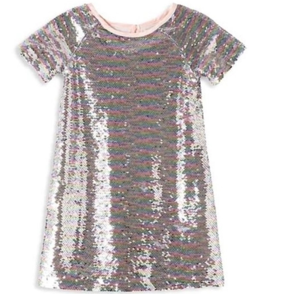 Peek Girls’ Flip Sequin Bianca Dress Pink Formal Short Sleeve. Size 12 NWOT